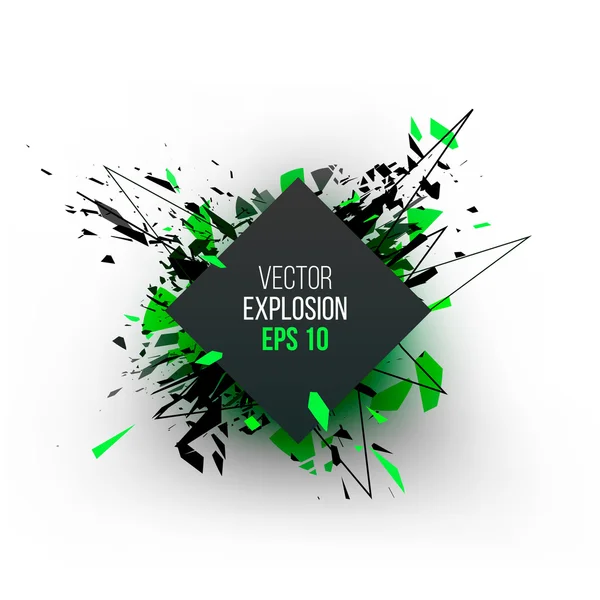 Beyaz backgrou siyah cam parçaları Soyut patlama bulut