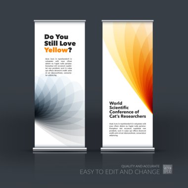 Yumuşak şekilli modern Roll Up Banner Stand Tasarımı vektör seti