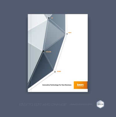 Kapak yıllık raporu için vektör tasarımı. Broşür veya el ilanı templat