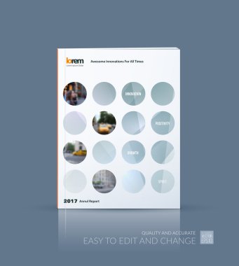 Kapak yıllık raporu için vektör tasarımı. Broşür veya el ilanı templat