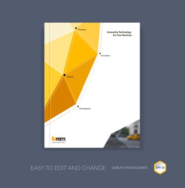 Kapak yıllık raporu için vektör tasarımı. Broşür veya el ilanı templat