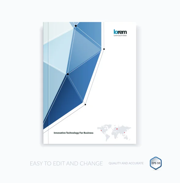 Diseño vectorial para el informe anual de portada. Plantilla de folleto o folleto — Vector de stock