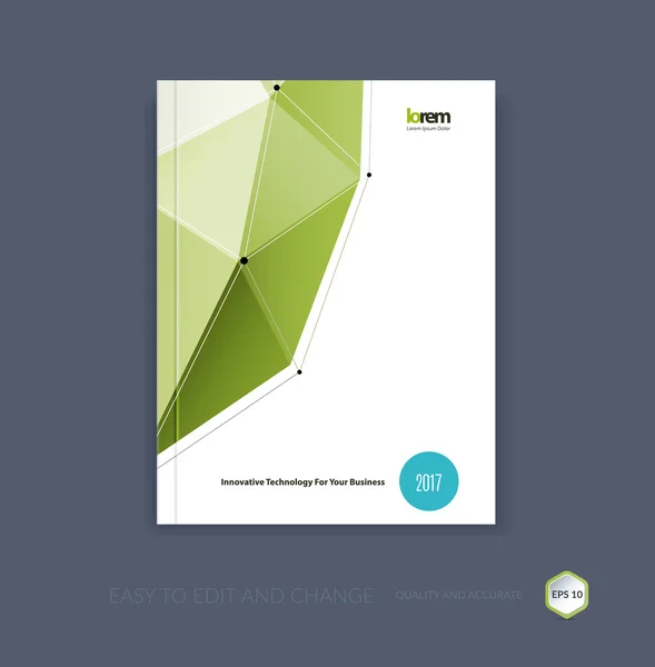 Diseño vectorial para el informe anual de portada. Plantilla de folleto o folleto — Archivo Imágenes Vectoriales