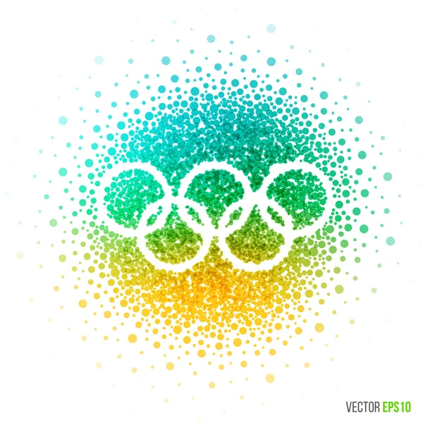 Rio de Janeiro Olimpiyat Oyunları 2016 güzel tasarım tebrik kartı şablonunun parçacıklar ve sanatsal patlama etkisi tatil, festival kutlama kavramı ile yaz. Mavi, sarı vektör.
