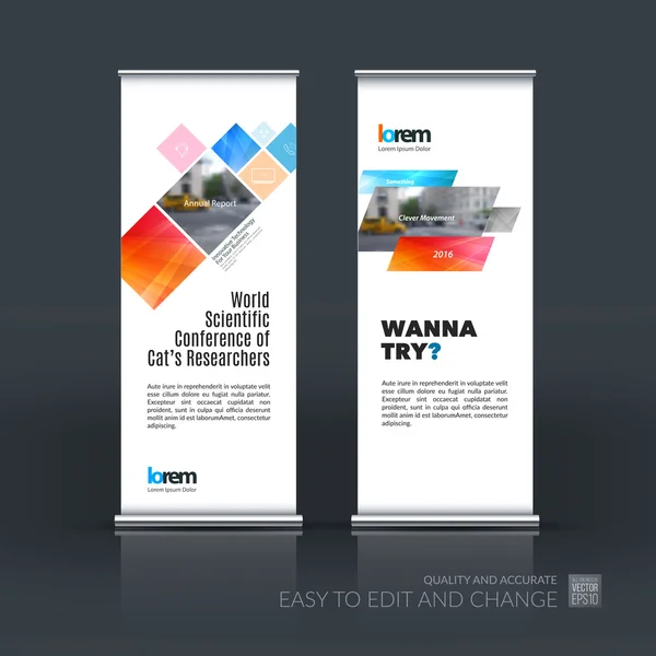 Ensemble vectoriel de design moderne roll Up Banner stand avec g abstrait — Image vectorielle