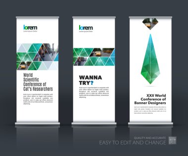 Vektör seti modern rulo Up Banner soyut b ile stand tasarımı