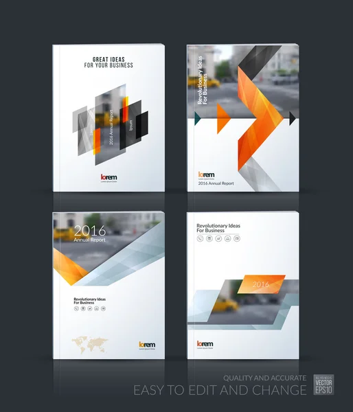 Diseño de plantilla de folleto, informe anual de diseño de portada, revista , — Vector de stock