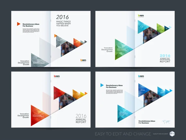 Φυλλάδιο πρότυπο διάταξη, κάλυψη σχεδιασμό ετήσια έκθεση, περιοδικό, — Διανυσματικό Αρχείο