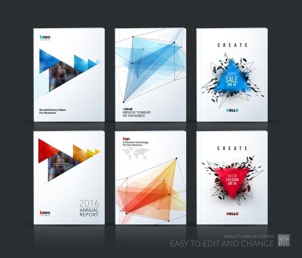 Diseño de plantilla de folleto, informe anual de diseño de portada, revista , — Vector de stock