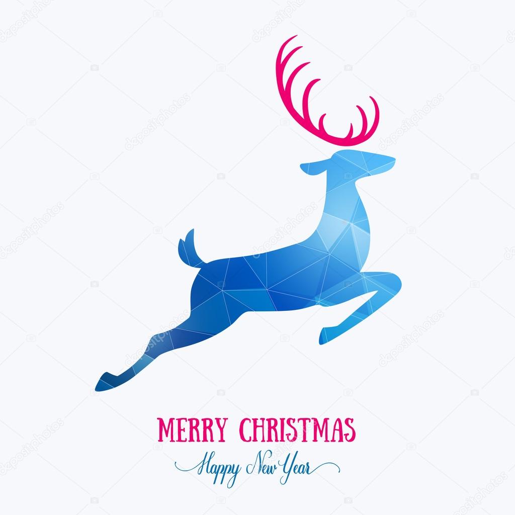 Merry Christmas card creative decoration with animal. Happy New