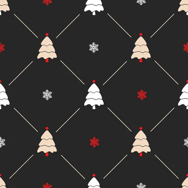 Patrón de Navidad, diseño sin costuras. Decoración de tarjeta feliz — Vector de stock