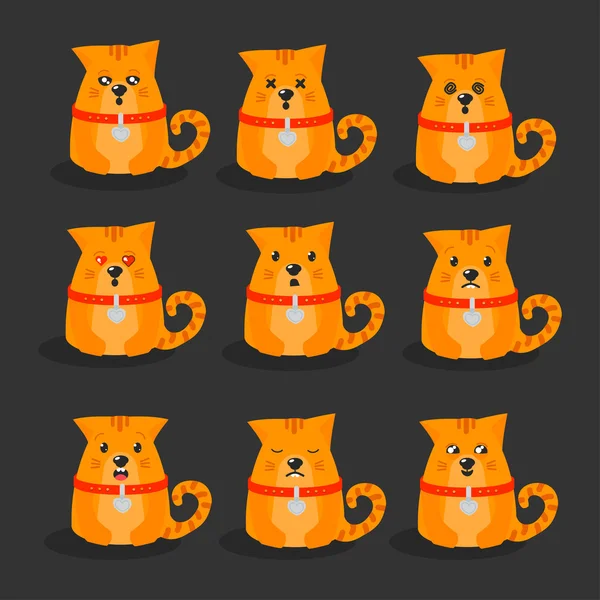 Des chats émotionnels. Illustration vectorielle — Image vectorielle