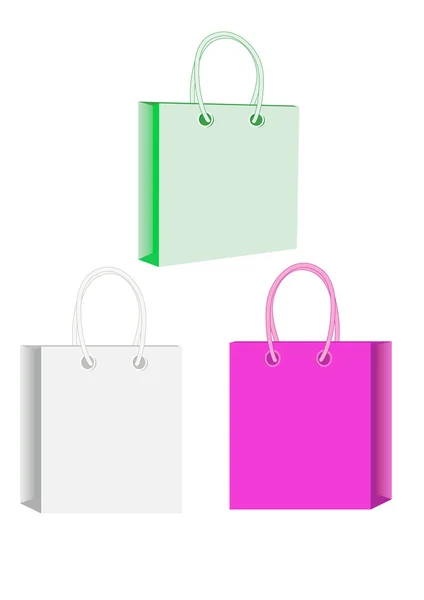 Paper gift bags, plastic shopping bag — Stock Vector