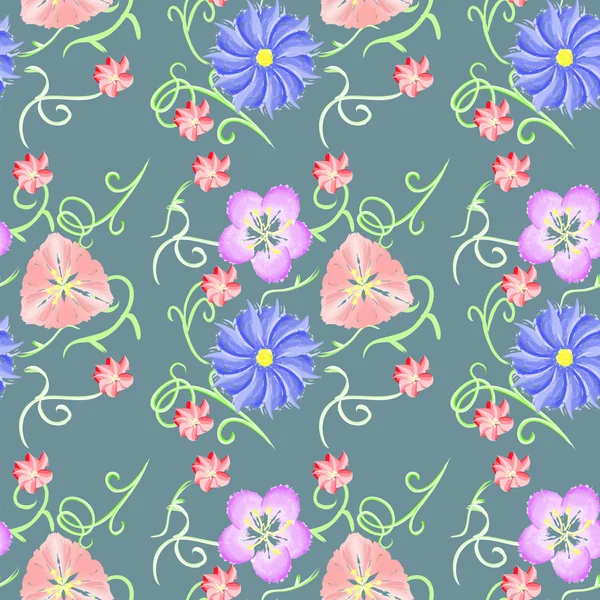 Aquarela, design floral para têxteis — Vetor de Stock