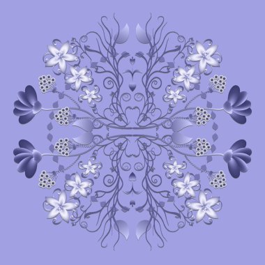 süs çiçek, desen dairesel mor