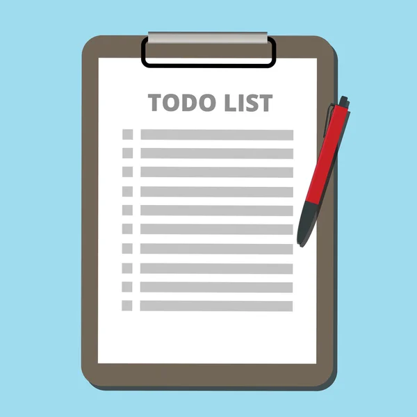 To-do-Liste Konzept-Taskliste mit Zwischenablage-Vektor — Stockvektor