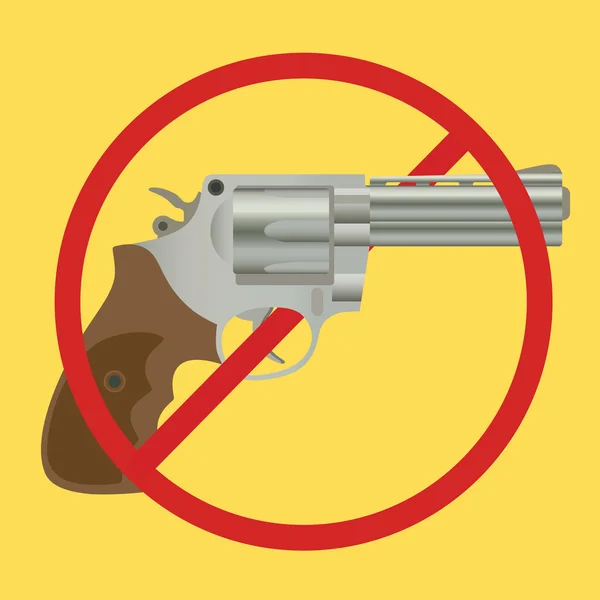 Hiçbir silah yasağı denetimi tabanca yasağı-işareti ile — Stok Vektör