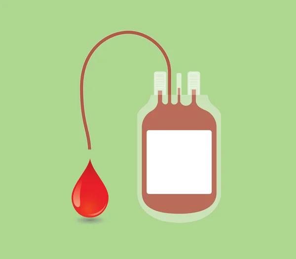 Concepto de donación de sangre con bolsa y vector de ilustración — Archivo Imágenes Vectoriales