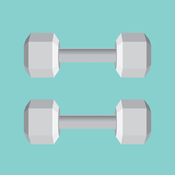 Dumbell equipo aislado doble grande del gimnasio para el levantamiento de pesas — Vector de stock