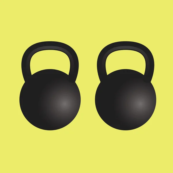 Kettlebells gimnasio equipo aislado vector — Vector de stock