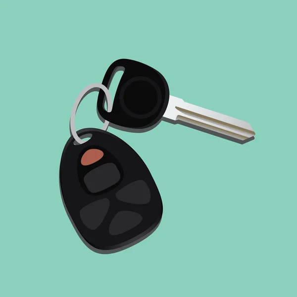 Car keys isolated with black and green background vector — Stock Vector