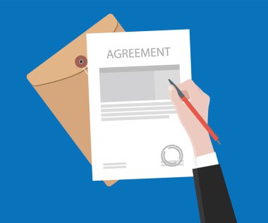 kağıt belge damgası ile sözleşmesi sözleşme imzalamak