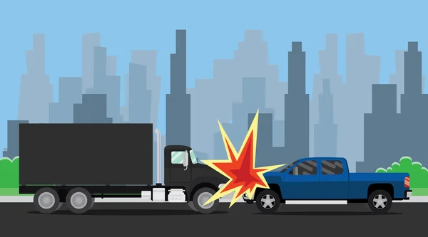 Voiture vs accident de suv dans la rue — Image vectorielle