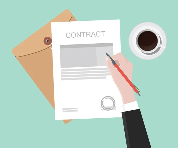 Signer le contrat sur papier — Image vectorielle