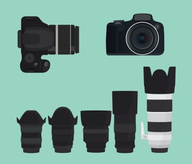 SLR dslr fotoğraf makinesi toplama lens ile