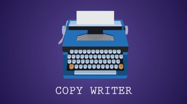 Copywriting metin yazarı illüstrasyon tipi makine vektör ile