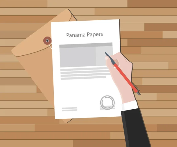 Panama papírok dokumentum, és a papír — Stock Vector