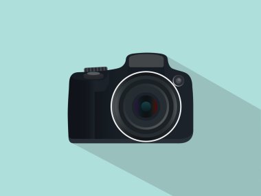 düz stil ve uzun gölge izole kamera slr dslr
