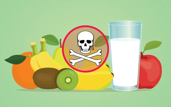 Δηλητήριο δηλητηριώδη φρούτων με σύμβολο κρανίου — Διανυσματικό Αρχείο
