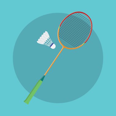 Badminton spor illüstrasyon raket ve raketle beraber