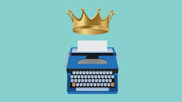 Content is king illustration with type tools and gold crown — Stock Vector