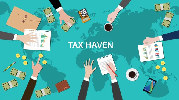vergi cenneti panama kağıtları kavramı para dünya harita belge ile
