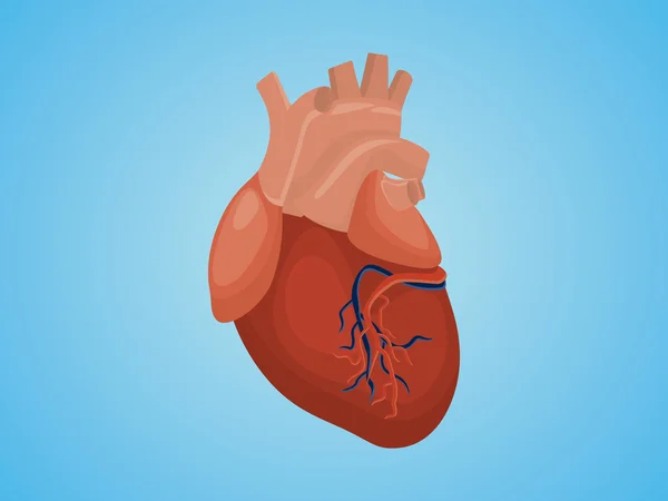 Corazón aislado con vector de estilo real y fondo azul — Archivo Imágenes Vectoriales