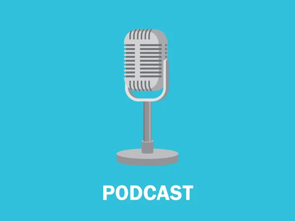 Podcast icono único símbolo micrófono aislado vector plano ilustración gráfica — Vector de stock