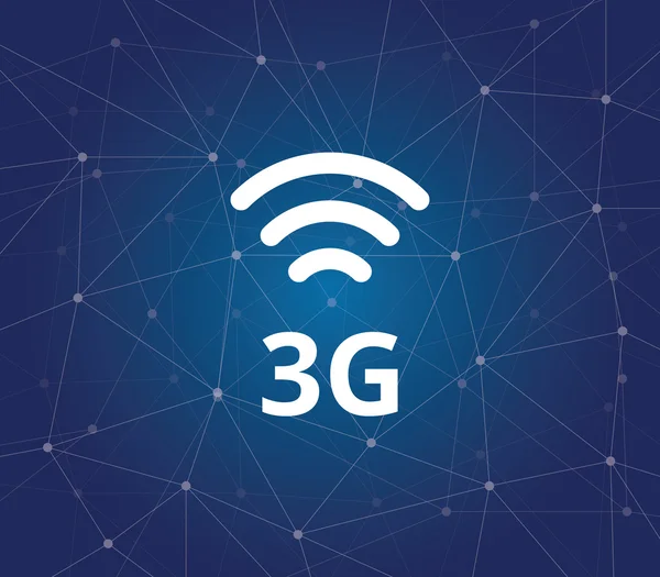 3g vector teken symbool met stip verbonden achtergrond vector grafische afbeelding — Stockvector