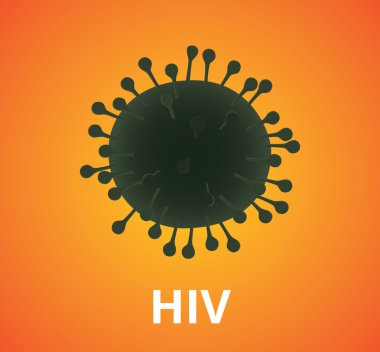 hiv virüs virüs tek metin vektör grafik ile izole