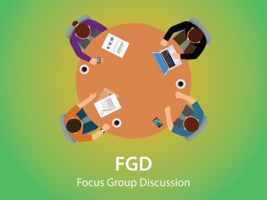 fgd odak grubu tartışma ekibi birlikte çalışmak ve üst vektör grafik tartışma görünümü