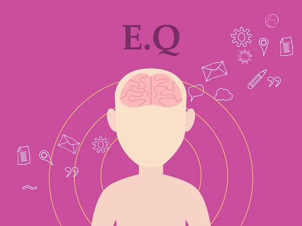 Eq conceito de ilustração questão emocional com pessoas com educação ícone e ferramentas como fundo —  Vetores de Stock