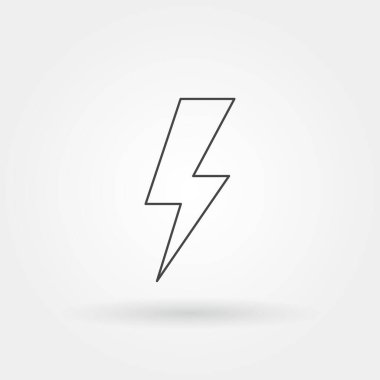 elektrik veya cıvata modern çizgi veya taslak biçimli tek bir izole simge