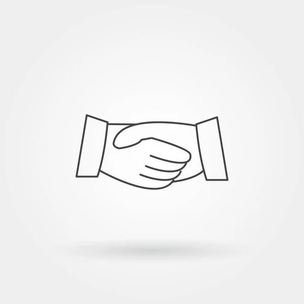 Business handshake offerte singola icona isolata con linea moderna o stile contorno — Vettoriale Stock