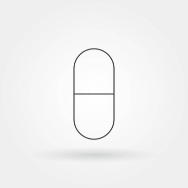 Modern satır ya da taslak biçimli tek kapsül izole simgesi