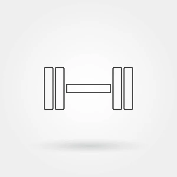 Dumbell único icono aislado con línea moderna o estilo de contorno — Vector de stock