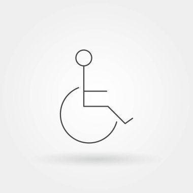 Tekerlekli sandalye modern çizgi ya da taslak biçimli tek bir izole simge