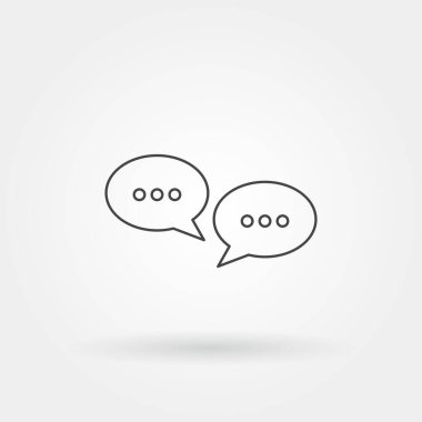 Modern satır veya taslak biçimi ile tek bir izole simge sohbet