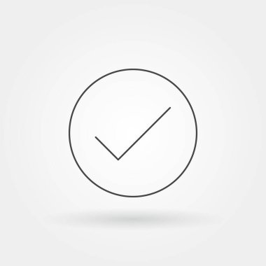 Modern satır veya dış hat biçimi vektörü olan tek bir izole simge kontrol listesi