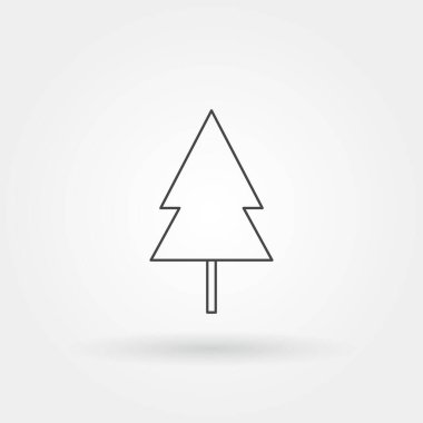 çam ağacı tek izole edilmiş simge modern çizgi veya dış hat biçiminde